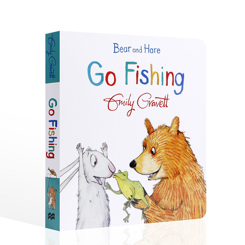 送音频 英文原版进口Bear and Hare Go Fishing熊和兔去钓鱼 低幼儿童英语启蒙绘本 宝宝撕不烂纸板书 情绪情感认知 温馨亲子