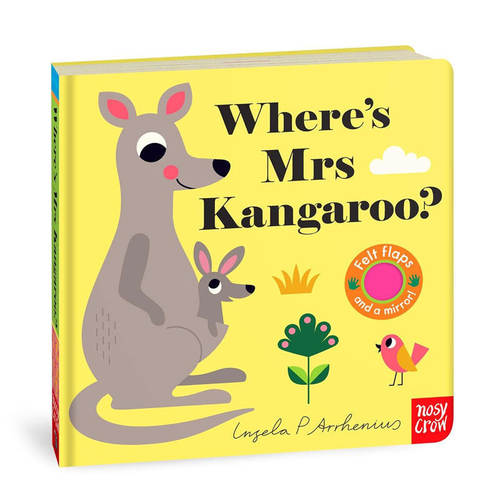 英文原版Where's Mrs Kangaroo?袋鼠女士在哪里亲子互动启蒙认知毛毡翻翻书翻翻互动 触摸互动 感官训练纸板翻翻书2-6岁
