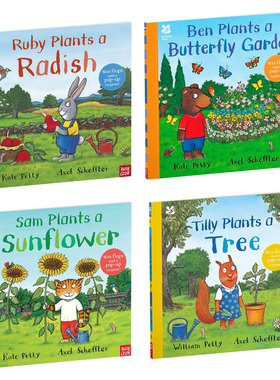 英文原版植物是如何生长的系列4本National Trust:Ruby Plants a Radish/ Ben Plants a Butterfly Garden露比种萝卜小熊的蝴蝶园