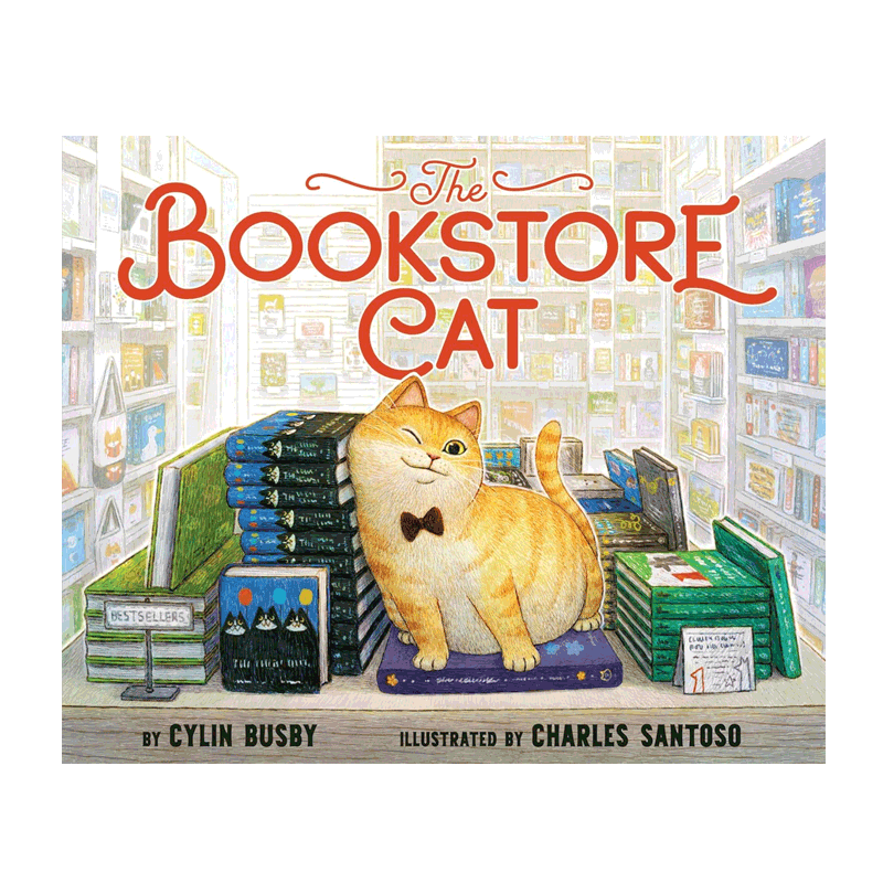 英文原版 The Bookstore Cat书店里的猫 跟着书店里的猫学习A-Z单词 4-8岁儿童启蒙寓教于乐 单词认知 动物主题精装绘本