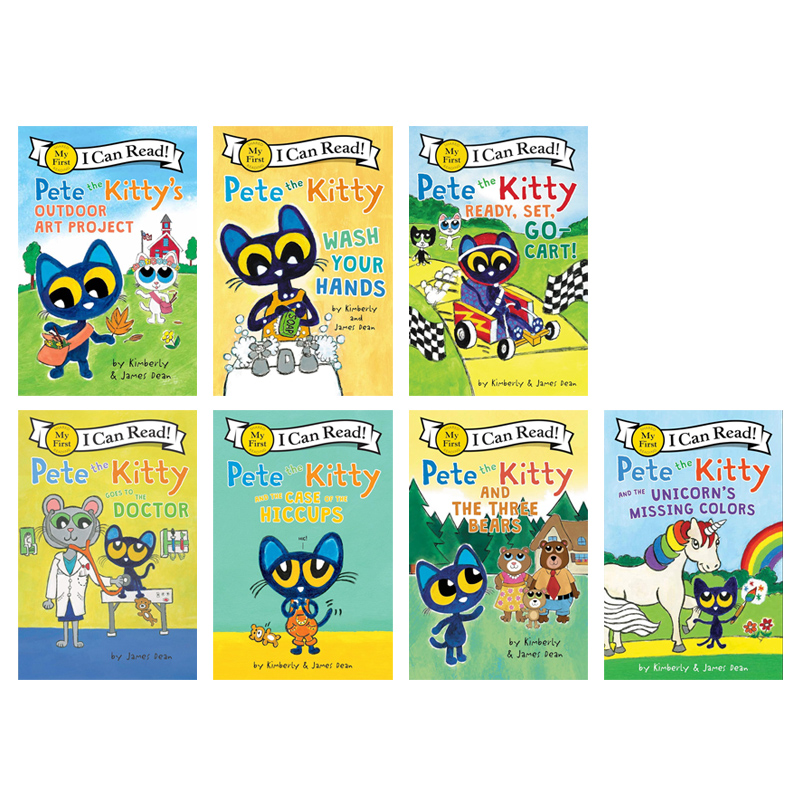 英文原版进口ICR Pete the Kitty系列7本 低幼儿童英语启蒙认知绘本 亲子互动共读早教书HarperCollins出版分级阅读