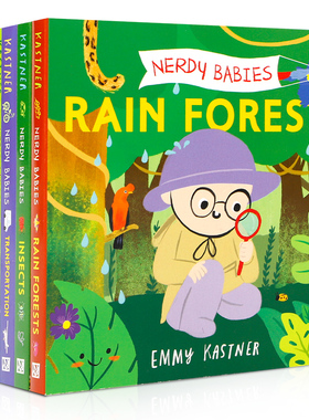英文原版 Nerdy Babies 书呆子宝宝 系列6本 以问答形式的启蒙认知绘本 2-6岁儿童宝宝科普入门纸板书绘本Roaring Brook Press