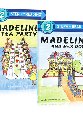 英文原版Madeline麦德林系列2本Madeline and Her Dog/Madeline's Tea Party儿童英语早教启蒙分级阅读书Step Into Reading Level2