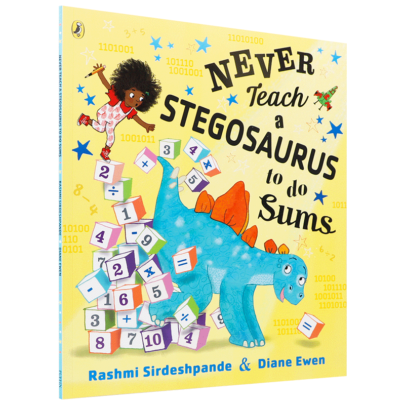 英文原版 Never Teach a Stegosaurus to Do Sums 永远不要教剑龙做算术题 幼儿英语早教启蒙绘本 亲子互动共读早教书 Puffin出版