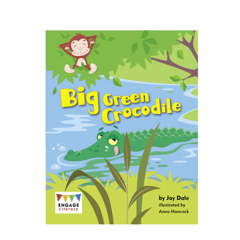 英文原版 Big Green Crocodile 大绿鳄 猴子与鳄鱼的故事 4-8岁幼儿儿童原版亲子趣味益智图画书 培养孩子的阅读进阶读物