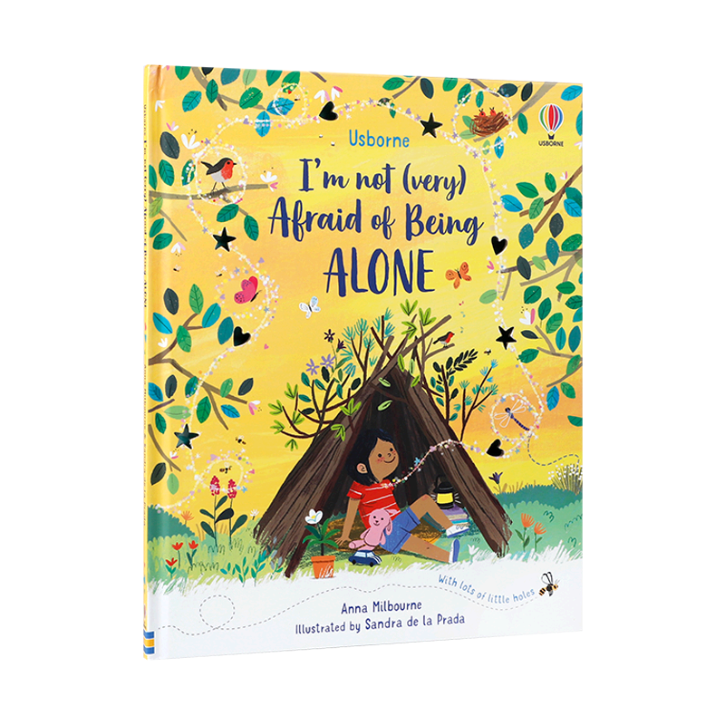 Usborne英文原版绘本I'm Not (Very) Afraid of Being Alone 我(几乎)总是很害怕孤单  幼儿情商情绪管理绘本宝宝撕不烂纸板洞洞书