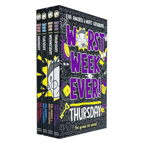 预售英文原版 Worst Week Ever! Series 4 Books Collection Set有史以来糟糕的一周4册套装 黑白插图搞笑成长故事 8-12岁课外阅读