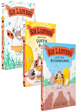 英文原版 HCP：Sir Ladybug 瓢虫爵士 系列3本昆虫界的亚瑟王和兰斯洛特 HarperCollins出版 6-10岁宝宝儿童冒险故事漫画小说