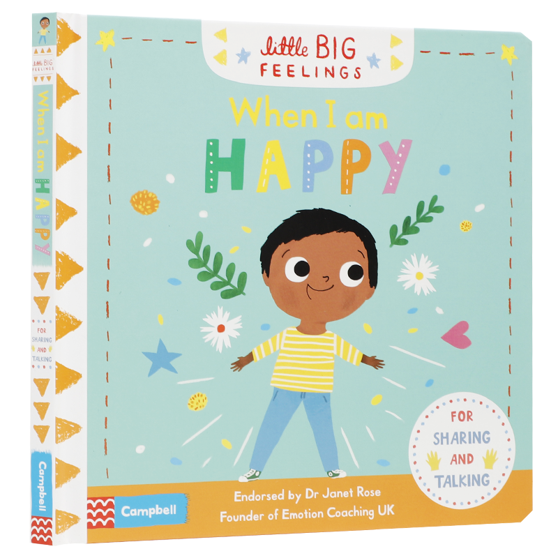 英文原版Little Big Feelings: When I am Happy当我开心的时候 儿童精装机关操作翻翻书3-5岁宝宝情绪控制管理亲子互动图画书