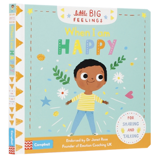 英文原版Little Big Feelings: When I am Happy当我开心的时候 儿童精装机关操作翻翻书3-5岁宝宝情绪控制管理亲子互动图画书