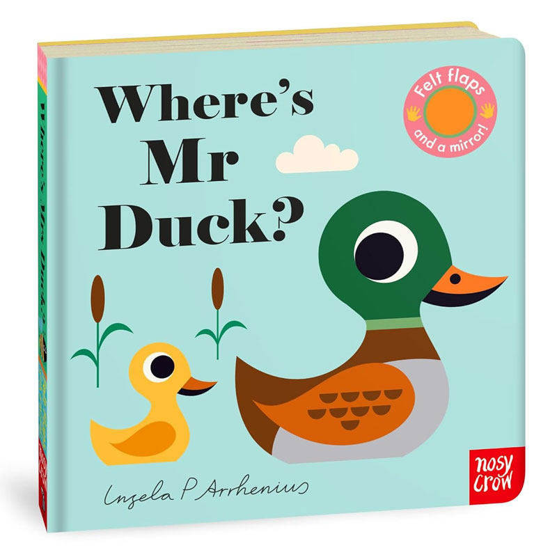 英文原版Where's Mr Duck?鸭子先生在哪里亲子互动启蒙认知毛毡翻翻书翻翻互动 触摸互动 感官训练纸板翻翻书2-6岁