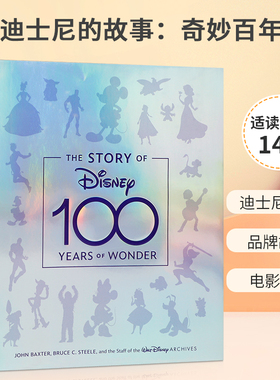 英文原版 The Story of Disney: 100 Years of Wonder 迪士尼的故事：奇妙百年 迪士尼100周年纪念画册 青少年儿童娱乐游戏书