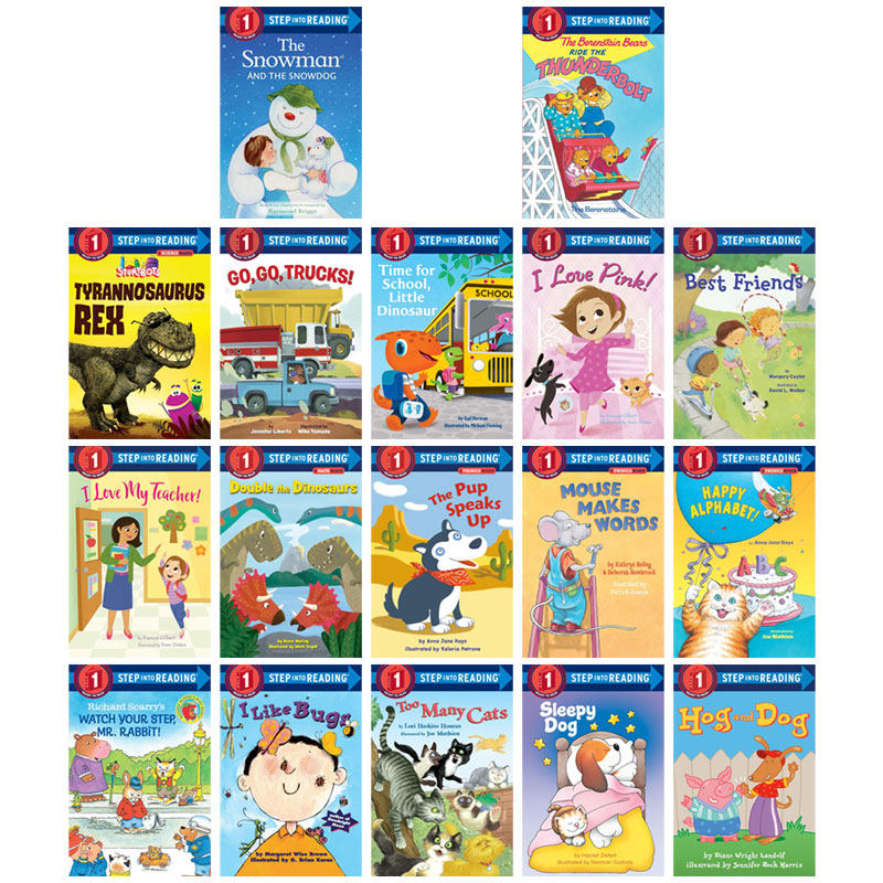 英文原版绘本Step into Reading Step 1美国兰登经典书屋系17册 英语分级读物第一阶段Monkey Play猴子游戏故事章节桥梁童书