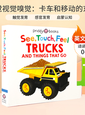 触觉视觉嗅觉：卡车和移动的东西See, Touch, Feel: Trucks and Things That Go: A noisy pull-tab 0-2岁儿童启蒙触摸布书