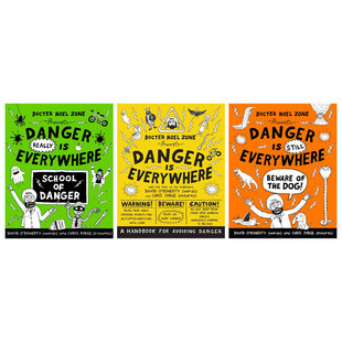 英文原版胆小鬼日记系列3本Danger Really is Everywhere: School of Dange/Beware of the Dog荒诞有趣 危险场景 搞笑插图平装