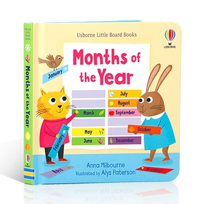 英文原版绘本Little Board Books Months of the Year 小小纸板书：一年中的几月介绍一年中每个月的变化儿童启蒙阅读尤斯伯恩