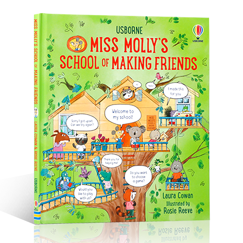 英文原版尤斯伯恩Miss Molly's School of Making Friends 莫莉小姐的学校交朋友帮助适应校园学习生活启蒙阅读精装绘本4-8岁