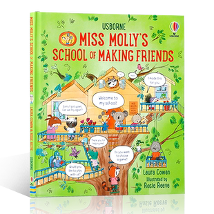 英文原版尤斯伯恩Miss Molly's School of Making Friends 莫莉小姐的学校交朋友帮助适应校园学习生活启蒙阅读精装绘本4-8岁