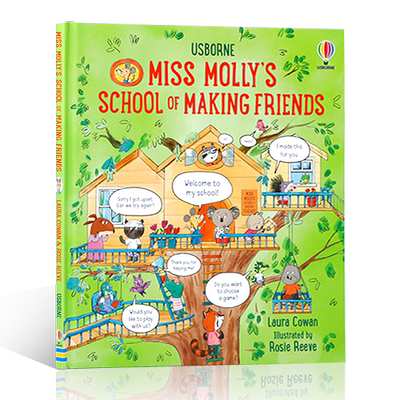 英文原版尤斯伯恩Miss Molly's School of Making Friends 莫莉小姐的学校交朋友帮助适应校园学习生活启蒙阅读精装绘本4-8岁