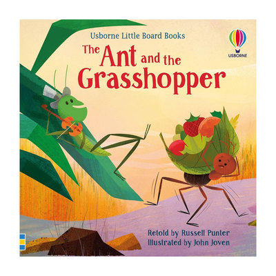 预售英文原版The Ant and the Grasshopper蚂蚁和蚱蜢尤斯伯恩小小纸板故事 寓言故事 亲子读物纸板绘本童话寓言/神话传说2-6岁