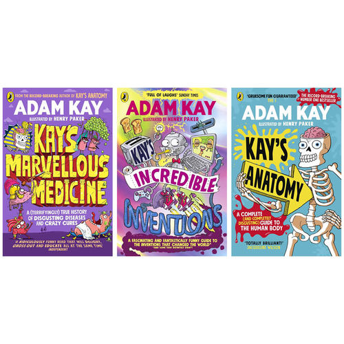 英文原版 Kay's Anatomy、Incredible Inventions、Marvellous Medicine 人体生物学 系列3本 爆笑科普百科手绘插图 人体百科 平装