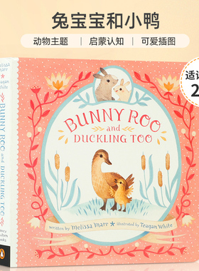 英文原版 Bunny Roo and Duckling Too 兔宝宝和小鸭 低幼认知启蒙图画故事绘本 2-6岁儿童宝宝启蒙认知趣味纸板书绘本