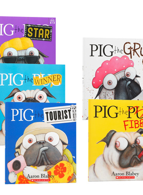 英文原版 Pig the Pug巴哥犬猪猪Tourist/Winner/Star/Grub系列5本 4-8岁宝宝儿童幽默搞笑趣味图画故事书绘本平装 Scholastic出版