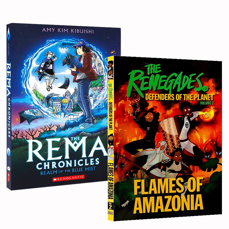 英文原版绘本 The Rema Chronicles #1 Realm Of The Blue Mist: A Graphic Novel 阅读培养奇幻动作冒险青少年漫画 系列2册