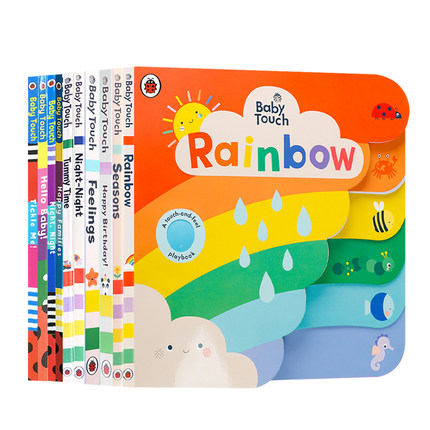 宝宝颜色动物认知触摸书Rainbow彩虹Ladybird Baby Touch英文原版绘本婴儿童撕不烂早教英语启蒙纸板书0-1-3岁瓢虫babytouch