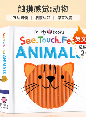 英文原版 See Touch Feel: Animals  触摸感觉;动物 创造力想象力培养触摸书 2-6岁幼儿宝宝启蒙认知触摸书纸板书