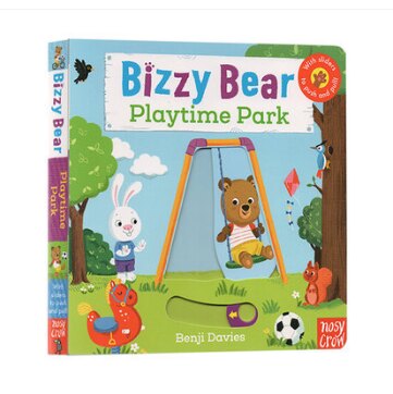 英文原版 Bizzy Bear playtime parkLet's Go and Play 忙碌的小熊很忙系列公园欢乐日 机关抽拉游戏书纸板书1-3岁