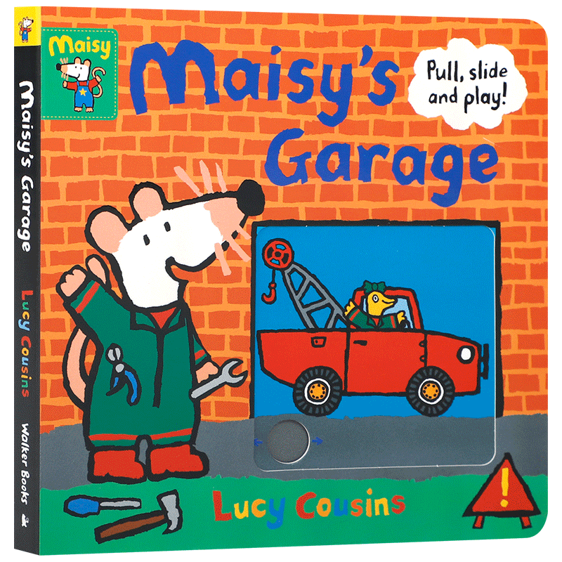 英文原版 小鼠波波的活动车库Maisy's Garage: Pull, Slide and Play! 儿童趣味启蒙动手抽拉机关纸板书 团队意识培养