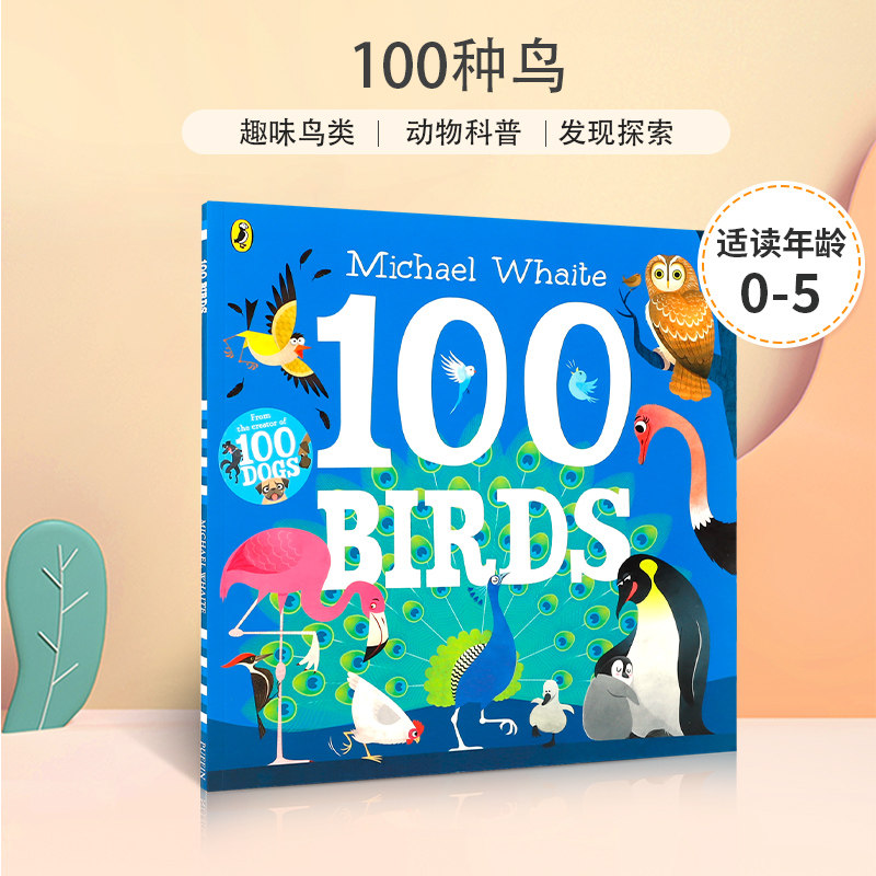 英文原版 100 birds 平装 100种鸟认识不同的鸟类,引导人们进一步探索 幼儿宝宝儿童趣味益智启蒙教育亲子图画书动物科普绘本