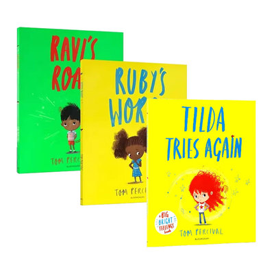 儿童情绪管理绘本3册 英文原版 Ruby's Worry /Ravi's Roar/ Tilda Tries Again 儿童心理健康 性格养成 亲子图画书