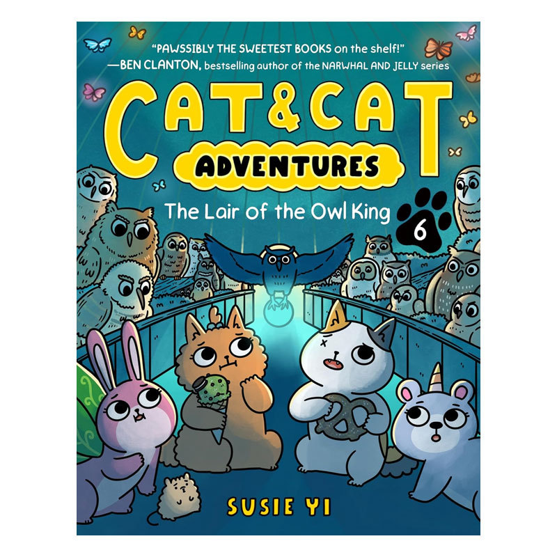 预售英文原版Cat & Cat Adventures #6: The Lair of the Owl King猫猫历险记6 儿童阅读全彩幽默可爱动物魔法冒险平装漫画 8-12岁