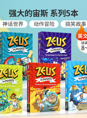 英文原版强大的宙斯 系列5本Zeus the Mighty;The Quest for the Golden Fleas牛头怪迷宫/毛人克莱斯的考验/从地狱逃离桥梁章节书