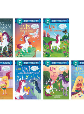 英文原版 兰登分级阅读二级Step into Reading独角兽 系列7本 儿童英语启蒙认知绘本 亲子互动共读早教书图画故事书平装绘本 4-8岁