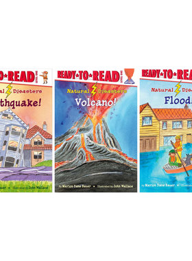自然灾害 科普绘本 3册 ready to read natural disasters: Volcano火山/Earthquake 地震 flood洪水儿童启蒙认知科普百科英文原版