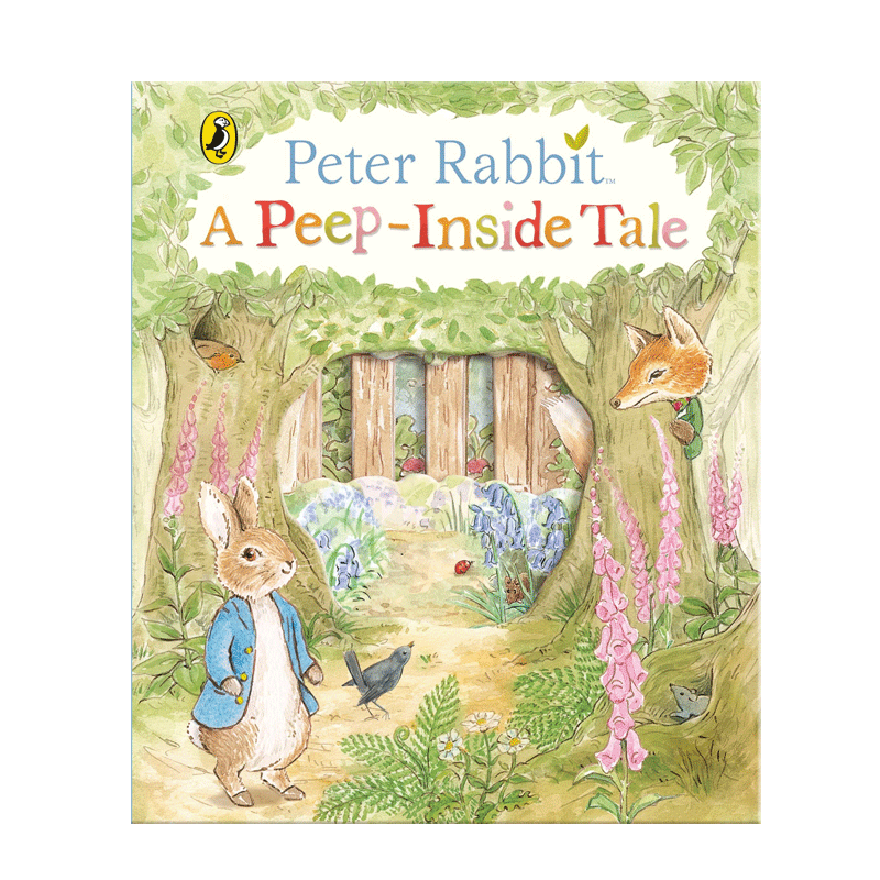 英文原版 Peter Rabbit: A Peep-Inside Tale 彼得兔 洞洞书 比得兔的故事 2-6岁儿童宝宝生活体验生动故事经典纸板洞洞书