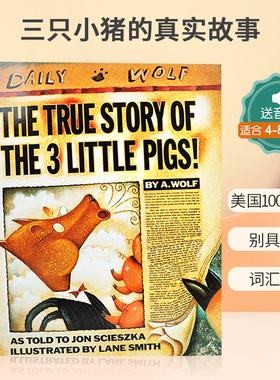 【送音频】英文原版绘本 三只小猪的真实故事The True Story of the Three Little Pigs 美国100百本需读 儿童启蒙图画故事书