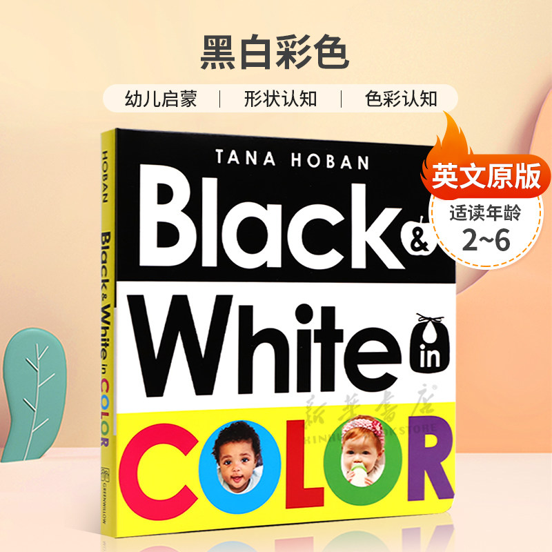 英文原版 Black & White in Color 黑白彩色 美国图书馆年度最佳绘本 幼儿启蒙 形状认知 色彩认知纸板书基础概念认知 2-6岁