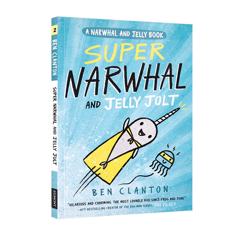 英文原版进口SUPER NARWHAL AND JELLY JOLT超级独角鲸和果冻冻人 低幼儿童英语启蒙认知绘本读物宝宝睡前童话寓言故事图画书