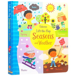 Usborne季节天气主题纸板翻翻书Lift-the-Flap Seasons and Weather 英文原版儿童启蒙科普读物科学知识英语绘本3-6岁尤斯伯恩
