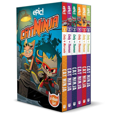 英文原版Cat Ninja Box Set Books 1–6 猫忍者6册盒装新型超级英雄动作故事全彩漫画 动作冒险平装 漫画 8-12岁