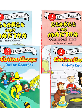 英文原版有趣和有教育意义的分级读物 系列4本ICR2 George and Martha/One More Time /George colors eggs/George Roller Coaster