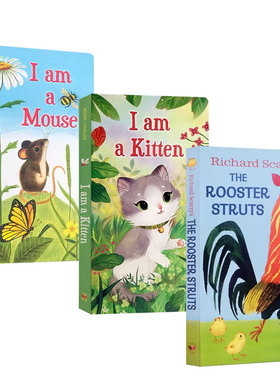【送音频】英文绘本3册I am a bunny系列Kitten /mouse我是一只小猫老鼠共计纸板书0-3岁启蒙亲子阅读经典睡前故事