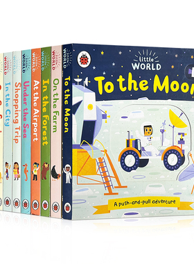 英文原版小小世界Little World at the airport海底under the sea月球幼儿英语启蒙游戏书场景认知抽拉推拉机关早教Ladybird萧瓢虫