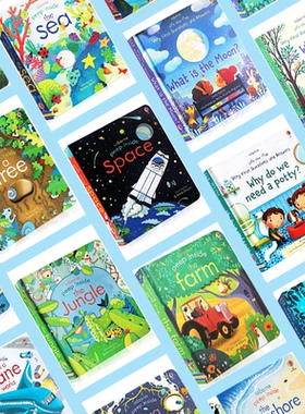 100元2本Usborne尤斯伯恩偷偷看里面Peep Inside揭秘系列: the Forest森林the Sea儿童翻翻书问与答英文原版绘本hat Are Germs全套