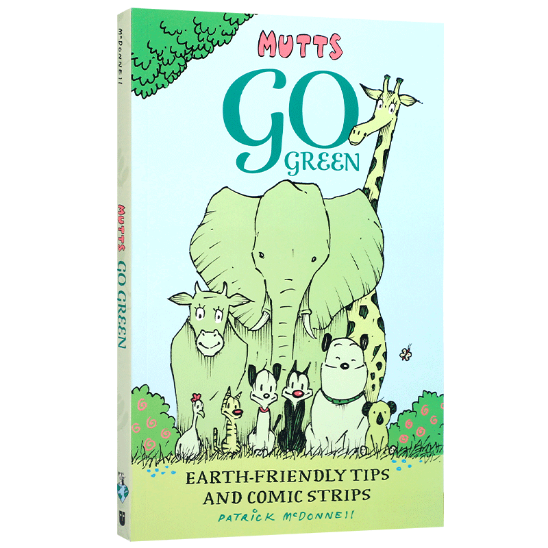 英文原版 Mutts Go Green 狗狗们的绿色行动  Mutts系列儿童环保故事漫画 培养孩子环保意识纽约时报畅销书作家Patrick McDonnell