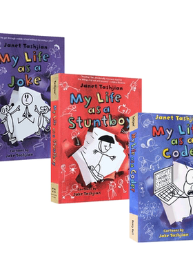 英文原版小屁孩成长记【3册】My Life as a Joke/Stuntboy/Coder卡通章节桥梁书可搭diary of wimpy kid